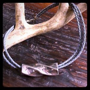 Silver and Leather Necklace